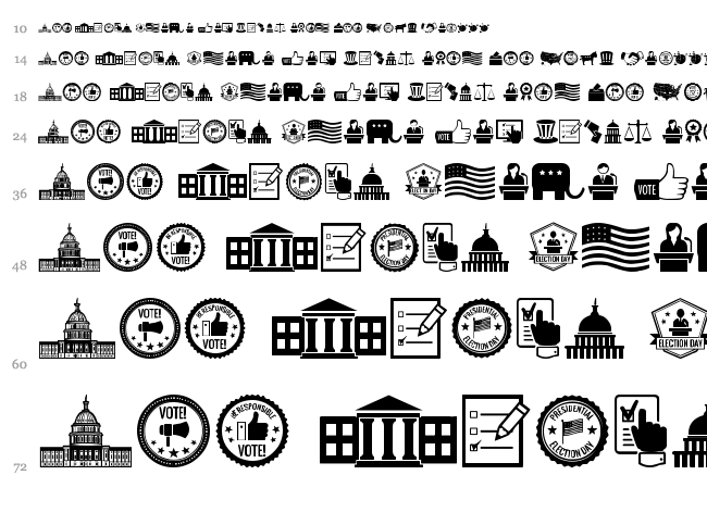 US Election font waterfall